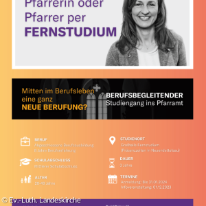 Pfarrer oder Pfarrerin per Fernstudium